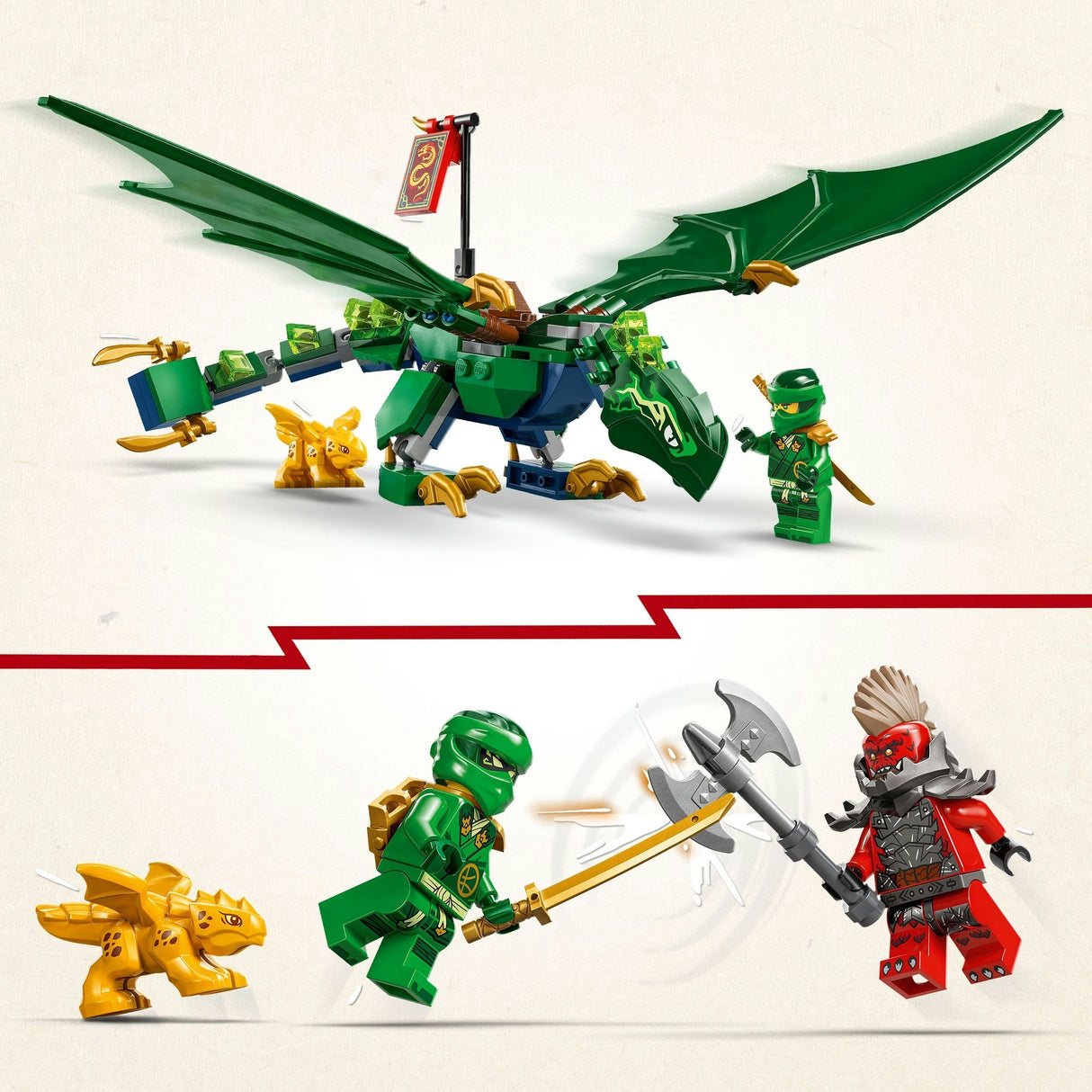 Lego 71829 Ninjago Lloyd's Dragon de la forêt verte | 2 pièces