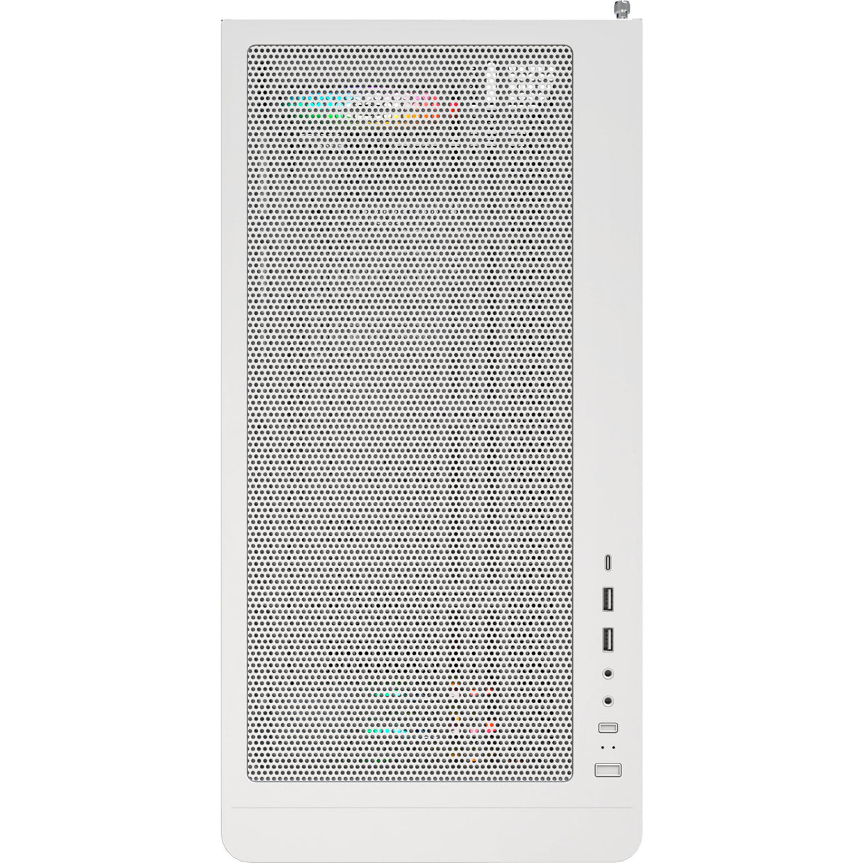 Boîtier tour midi en bois Montech xr (blanc | 1x USB-A | 1x USB-C | RVB | fenêtre)