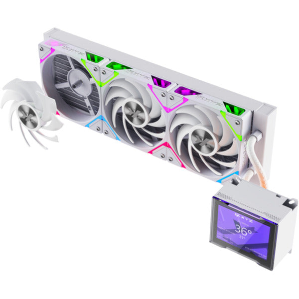 Xyz pc gear hydroview aio 360 refroidissement par eau (blanc, argb, pwm)