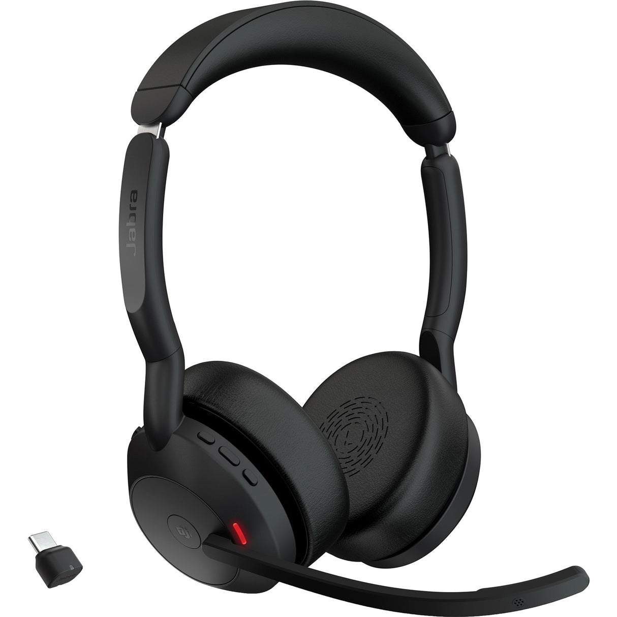 Jabra évolue2 55, incl. support de chargement pour casque supra-auriculaire (noir, stéréo, uc, usb-c, link380c)
