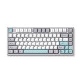 Mchose z75s gris bleu chou tofu couvercle supérieur en métal clavier mécanique RVB sans fil (gris, disposition américaine (qwerty), ktt chou tofu v2, 75 %, RVB, hot swap, double-shot pbt, sans fil | Bluetooth | USB-C)