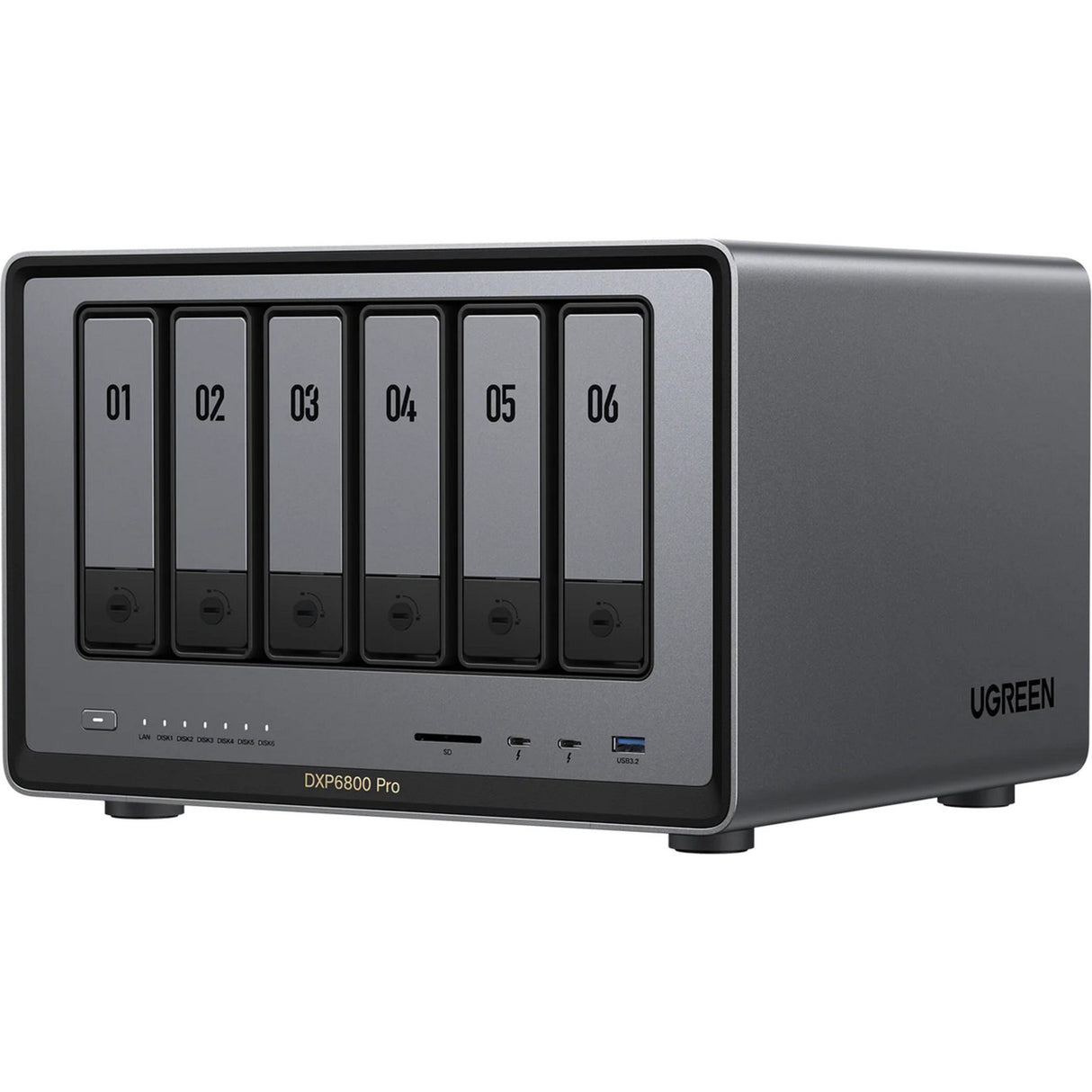 Ugreen nasync dxp6800 pro (grijs, 2x 10gbe, hdmi, thunderbolt 4 (40gb s))