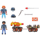 Playmobil Dino Rise - Jouets de construction de kart-fusée de mine de dinosaure (70929)