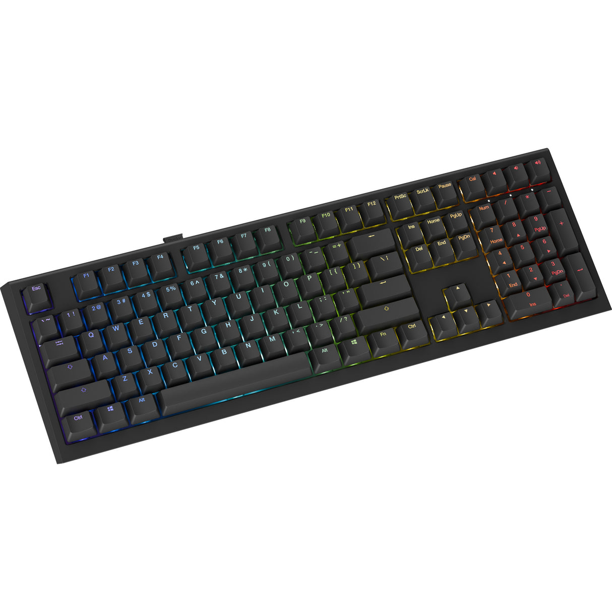 Ducky one x clavier mécanique RVB sans fil (noir, disposition américaine (qwerty), inductif, 100 %, remplaçable à chaud, pbt, 2,4 ghz | bluetooth | usb-c)