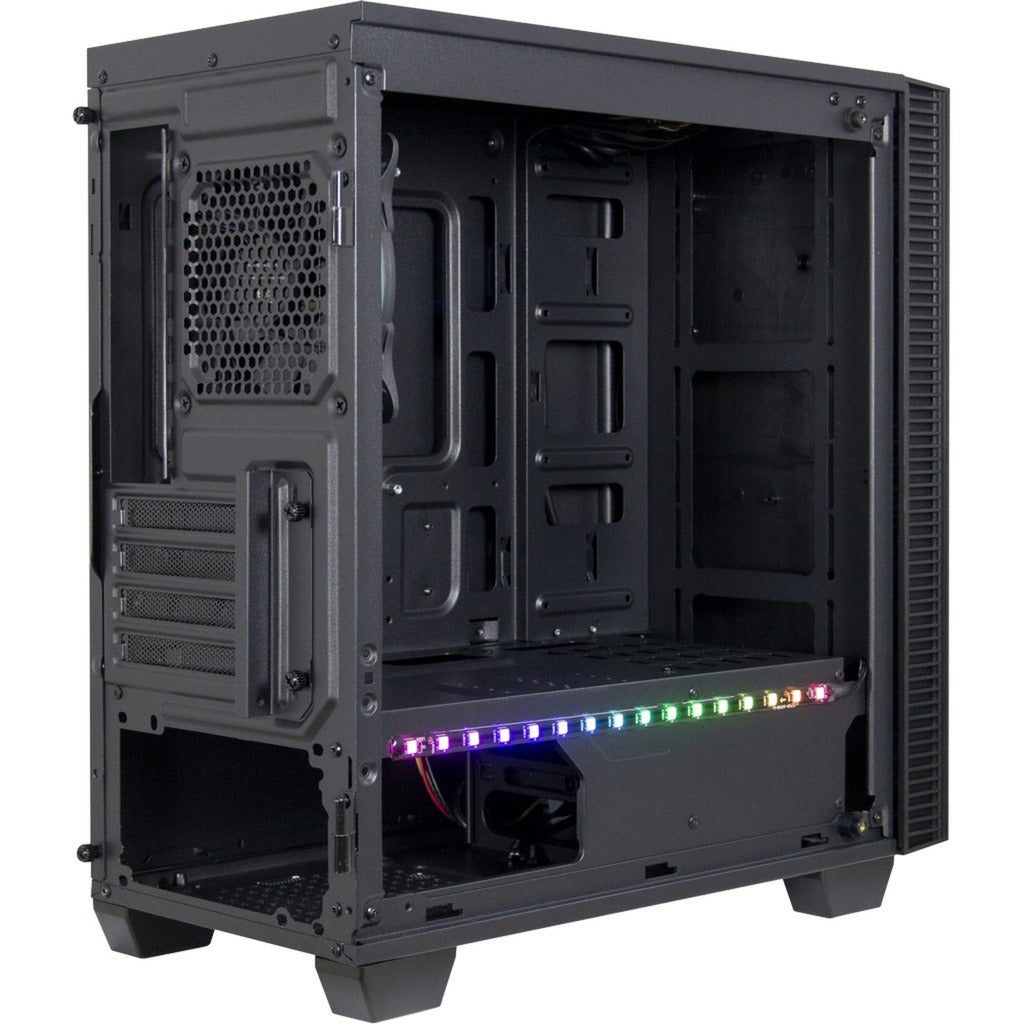Boîtier tour midi micro Inter-tech x-608 infinity (noir | 1x USB-A | 1x USB-C | RVB | fenêtre)