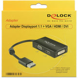 Delock display port > adaptateur vga hdmi dvi (noir)