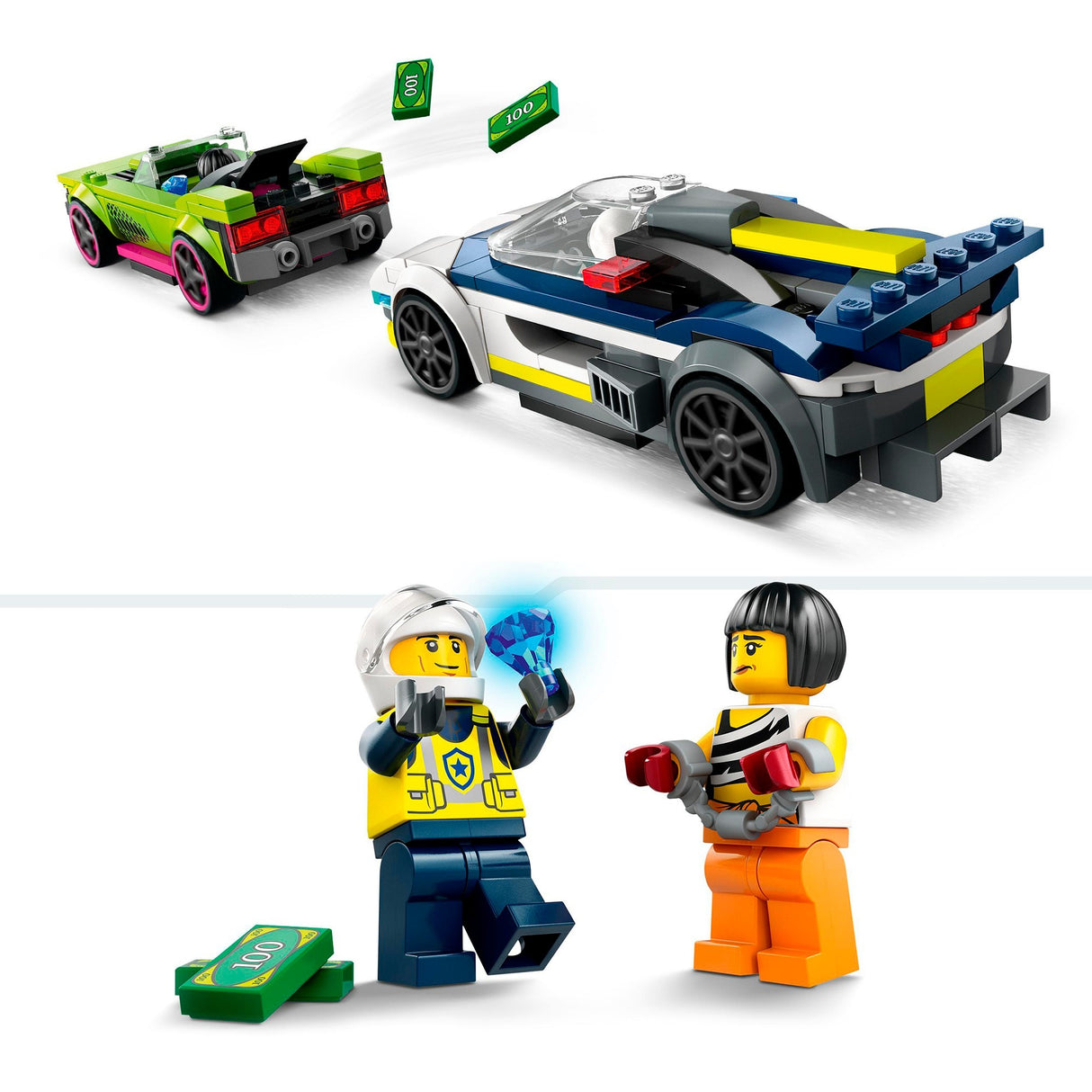Voiture de police Lego et poursuite en voiture à grande vitesse - 60415