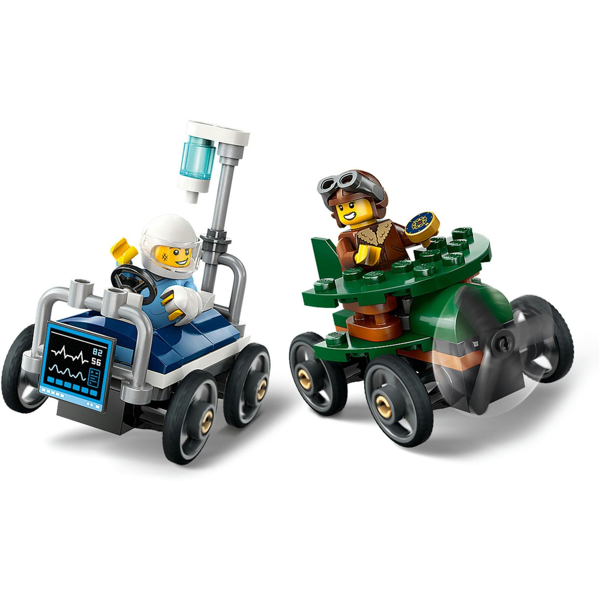 Pack voiture de course Lego city 60459 : avion contre lit d'hôpital