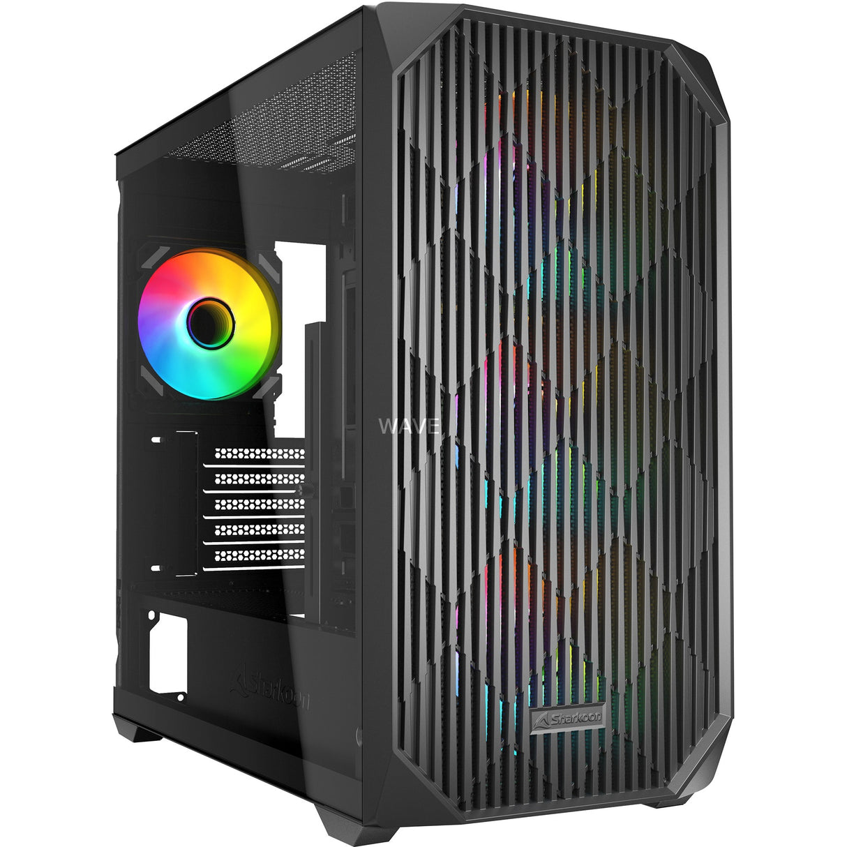 Boîtier mini tour Sharkoon mk3 rgb (noir | 2x usb-a | 1x usb-c | rgb | verre trempé)