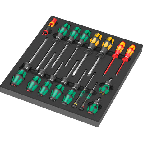 Wera 9710 insert en mousse avec jeu de tournevis 1, 18 pièces - 05150101001