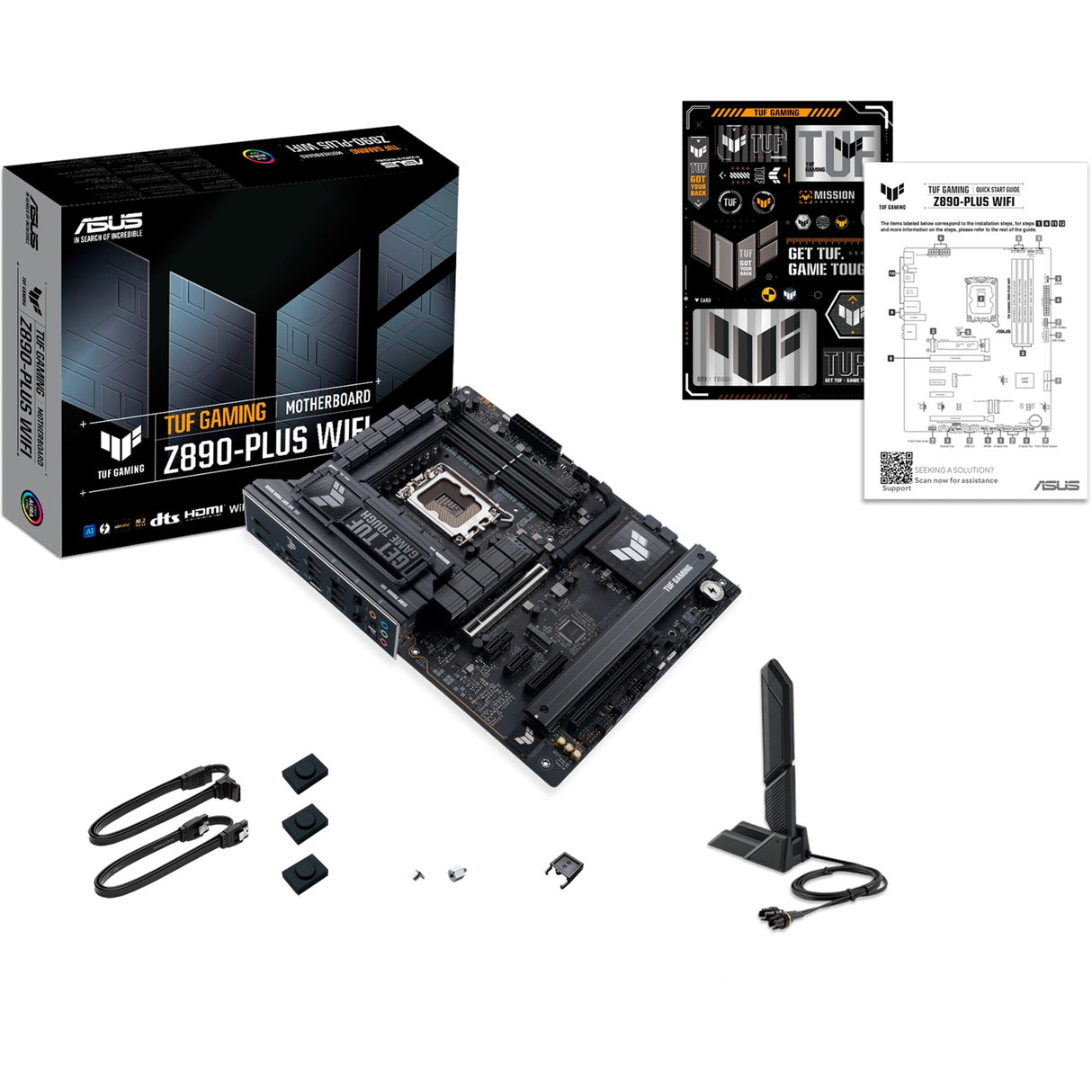 Carte mère Asus Tuf Gaming Z890-Plus WiFi Socket 1851 (RAID, 2,5 Go-LAN, WiFi 7, BT, Son, ATX)