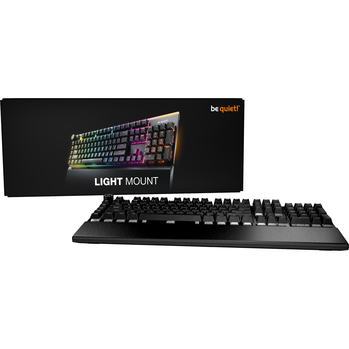 Soyez silencieux! Clavier de jeu mécanique RVB linéaire silencieux à montage léger (noir, disposition américaine (qwerty), linéaire silencieux, 100 %, argb, touches pbt à double prise)