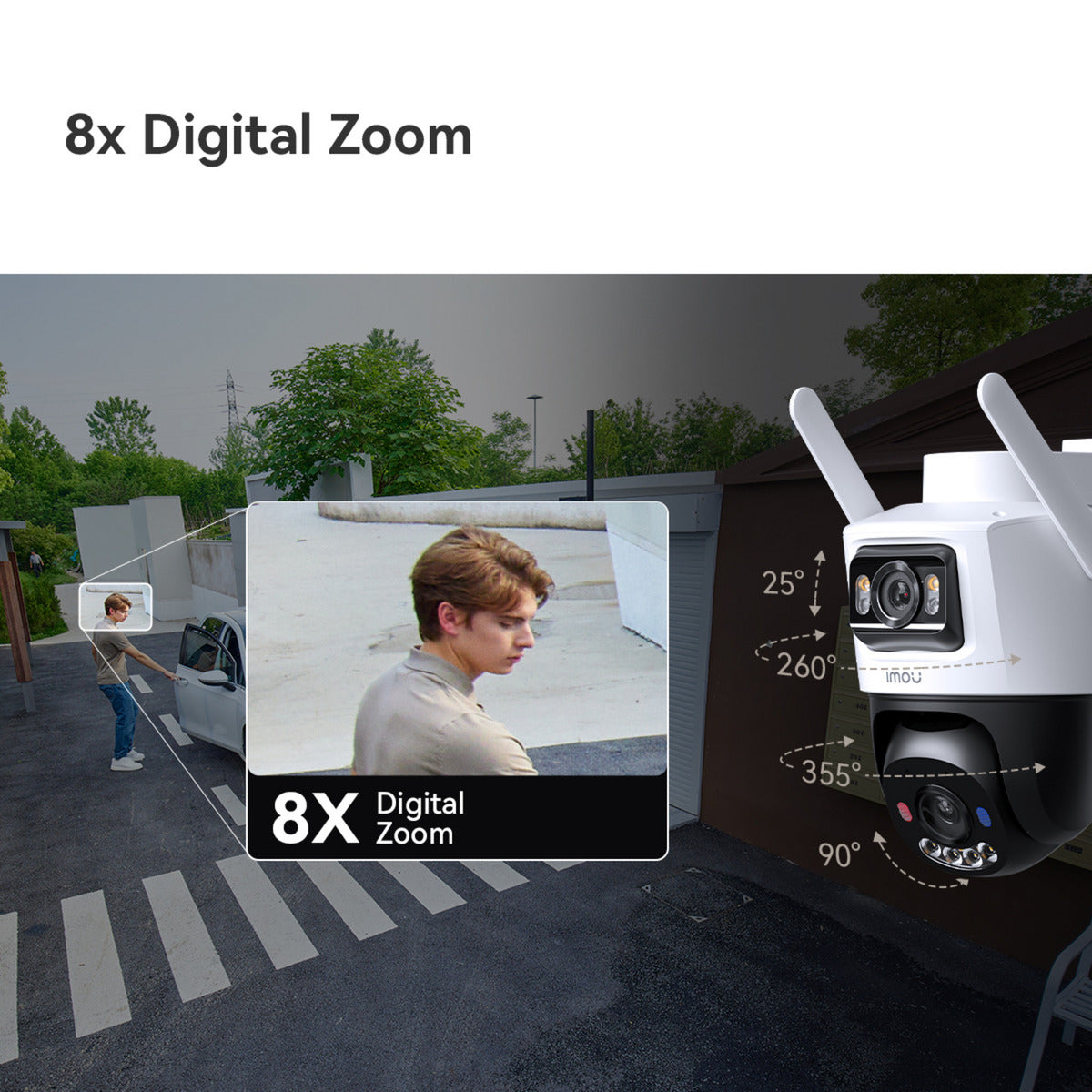 Imou aov dual lens 5mp+5mp buitencamera (wit, 3k, 4g lte, wifi 6, solar panel)