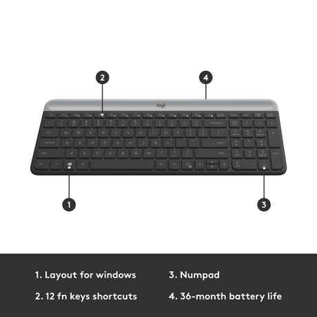 Logitech MK470 Slim Wireless Keyboard and Mouse Combo