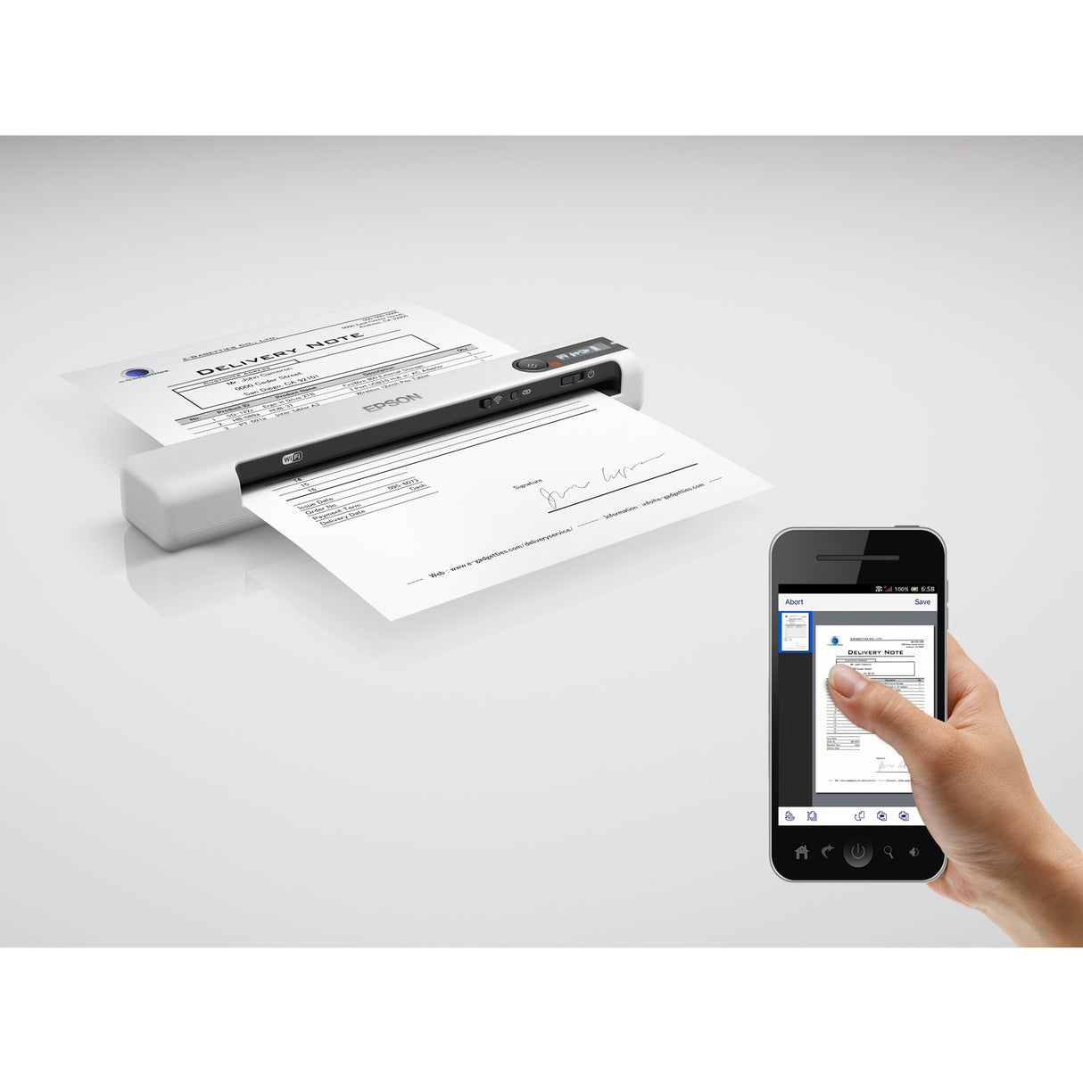 Scanner d'alimentation Epson Workforce DS-80W (gris)