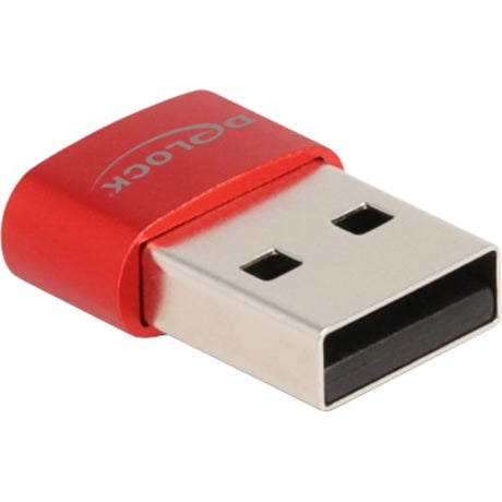 Delock Adaptateur USB 2.0 USB-A mâle > USB-C femelle (rouge)