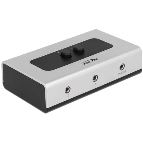 Delock interrupteur stéréo jack 3,5 mm 2 ports manuel bidirectionnel (gris noir)