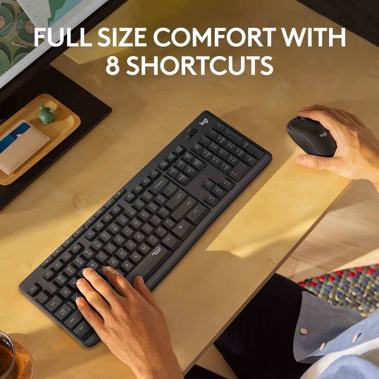 Logitech mk295 ensemble clavier et souris sans fil silencieux (noir, disposition internationale américaine (qwerty), 100 %)