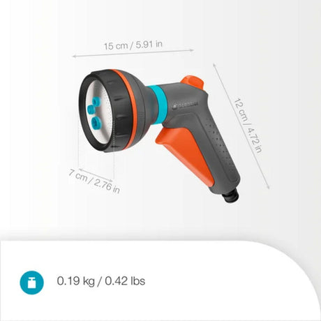 Pistolet pulvérisateur multifonctionnel classique Gardena (gris foncé orange, 18370-20)