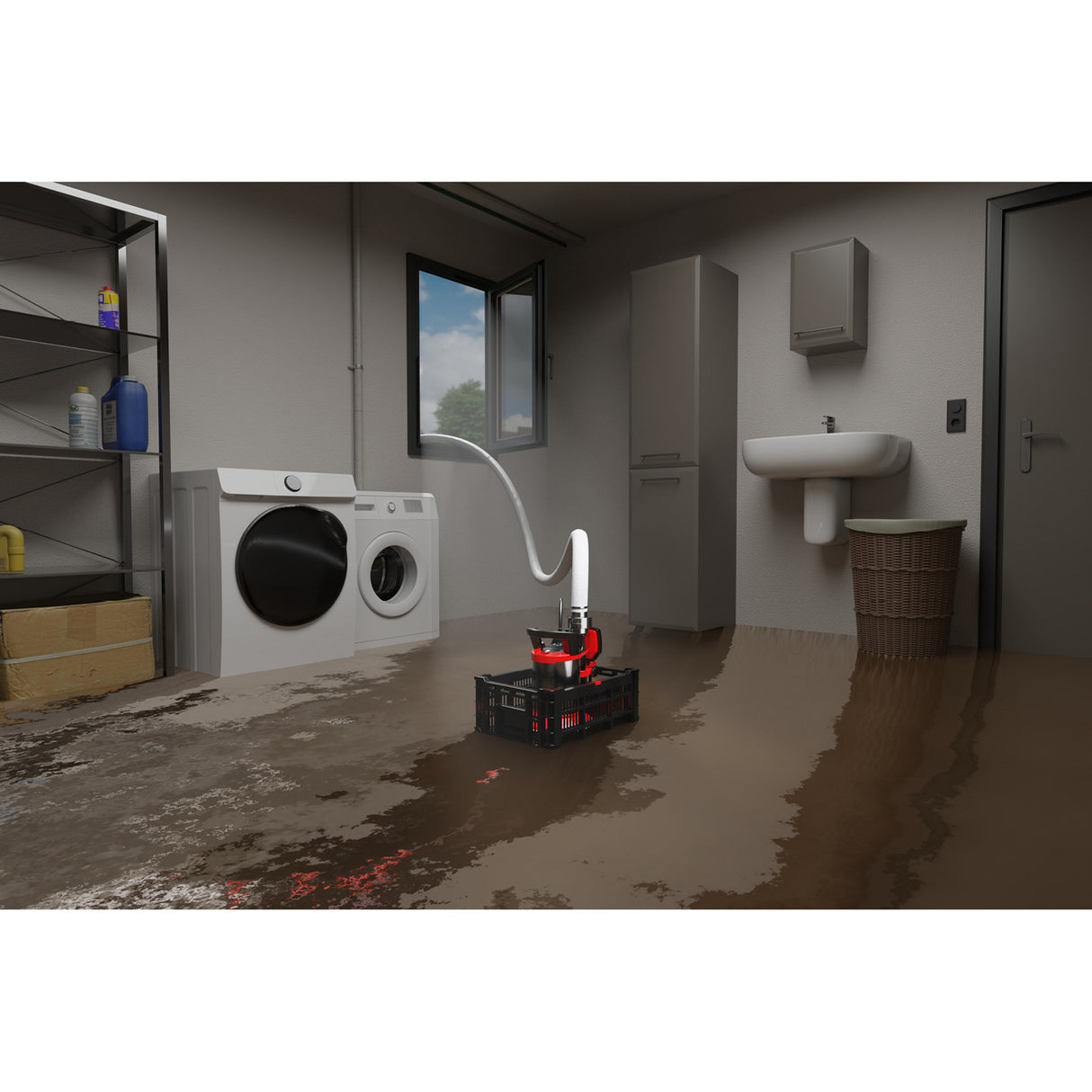 Einhell flutset ge-dp 7535 n ll eco pompe à eaux usées pompes submersibles et à pression (rouge noir)