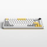 Clavier mécanique sans fil Ty iquunix zx75 gravi wave (gris, disposition américaine (qwer), rouge gateron, 75 %, LED RVB, remplaçable à chaud, pbt double prise, 2,4 GHz | Bluetooth 5.1 | USB-C)