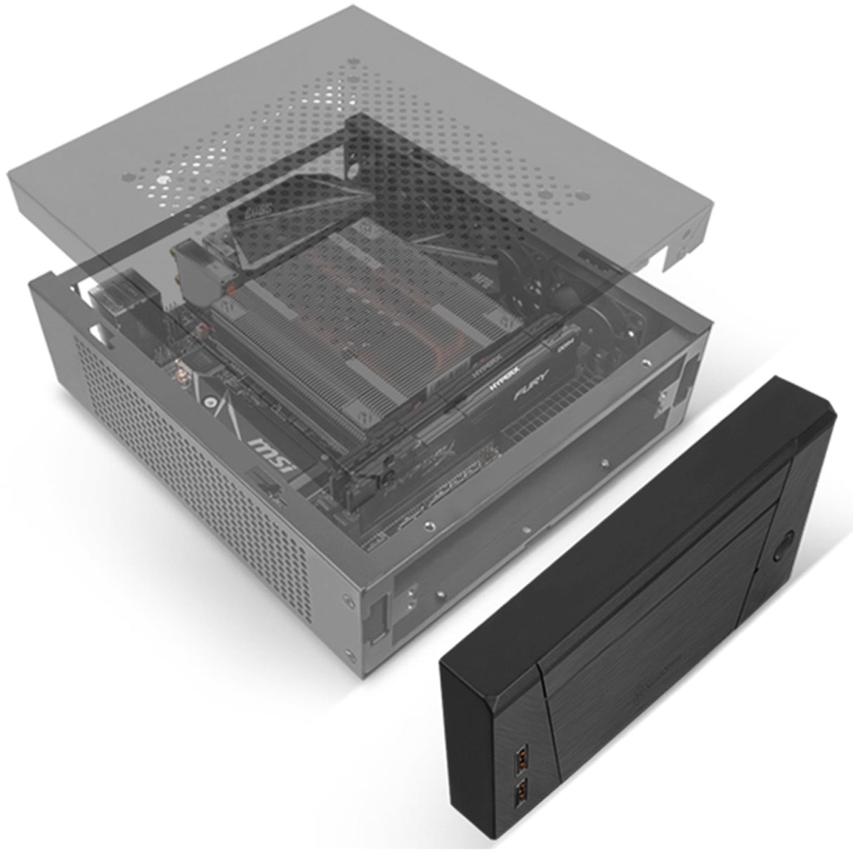 Boîtier htpc Silverstone sst-ml10b (noir | 2x usb-a)