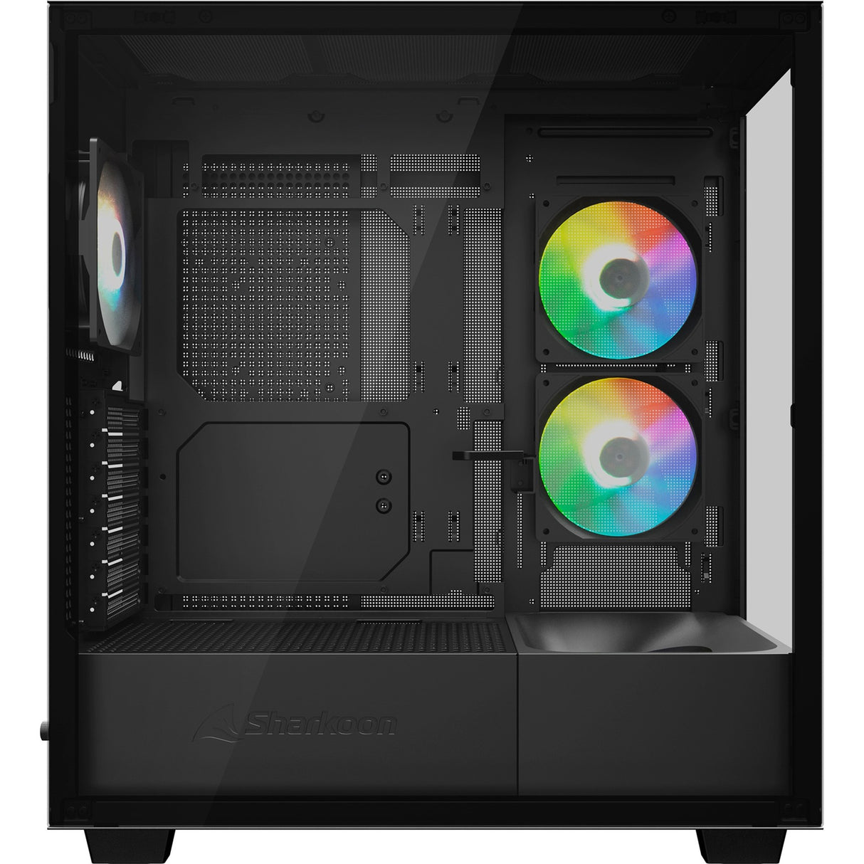 Boîtier tour midi Sharkoon rebel c60 rgb (noir | 2x usb-a | 1x usb-c | rgb | verre trempé)