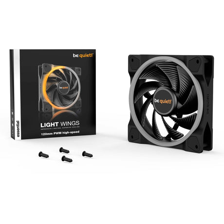 Soyez silencieux! Light Wings PWM Ventilateur de boîtier RVB haute vitesse (noir, 120 x 120 x 25 mm)