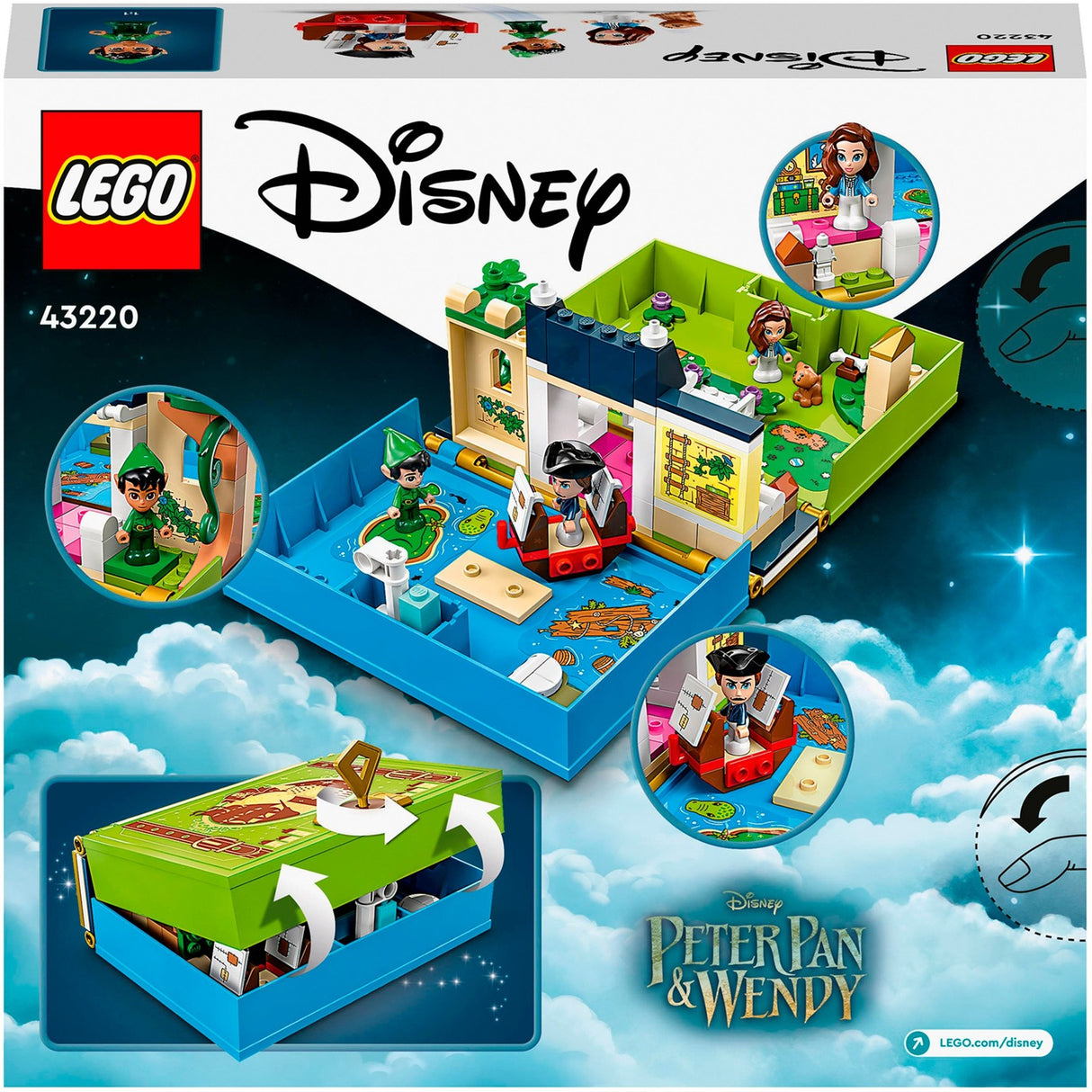 Lego Disney - Jouet de construction d'aventure dans le livre de contes de Peter Pan Wendy (43220)