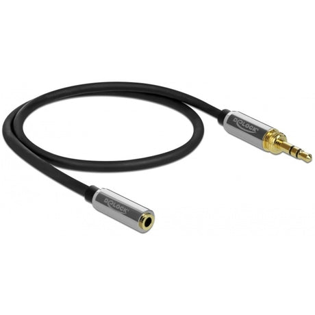 Delock câble d'extension jack stéréo 3,5 mm 3 broches mâle > femelle (noir, 0,5 mètre)