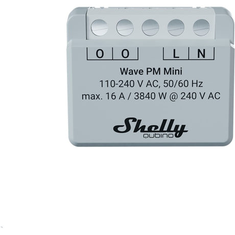 Mini relais Shelly qubino wave pm (gris clair blanc, 1 canal, z-wave)