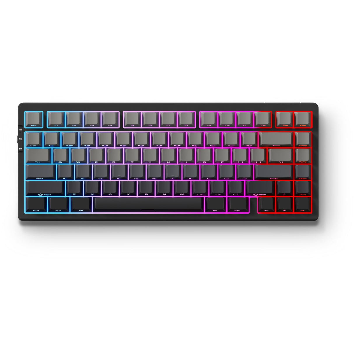 Clavier de jeu mécanique à structure de joint tri-mode Mchose G75 Pro (noir, disposition américaine (QWERTY), KTT Cabbage Tofu V2, 75 %, RVB, échange à chaud, PBT Double-Shot, 2,4 GHz | USB-C | Bluetooth)