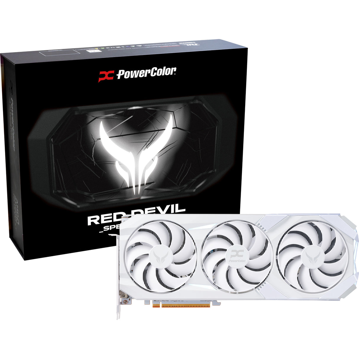 Carte graphique Powercolor Radeon RX 9070 XT Red Devil Spectral White 16 Go GDDR6 (blanc, RDNA4, GDDR6, 3x Display Port, 1x HDMI)