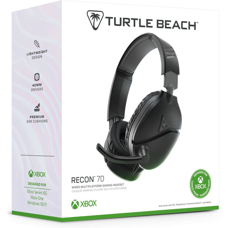 Turtle beach ear force recon 70x noir (2024) casque de jeu supra-auriculaire (noir, xbox series x|s, xbox one, ps4, ps5, switch, pc, mobile)