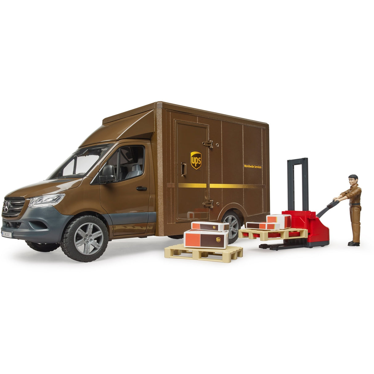Bruder MB Sprinter Ups avec pilote et accessoires