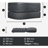 Clavier ergonomique Logitech k860 (noir, 100 %, Bluetooth, iso international américain)