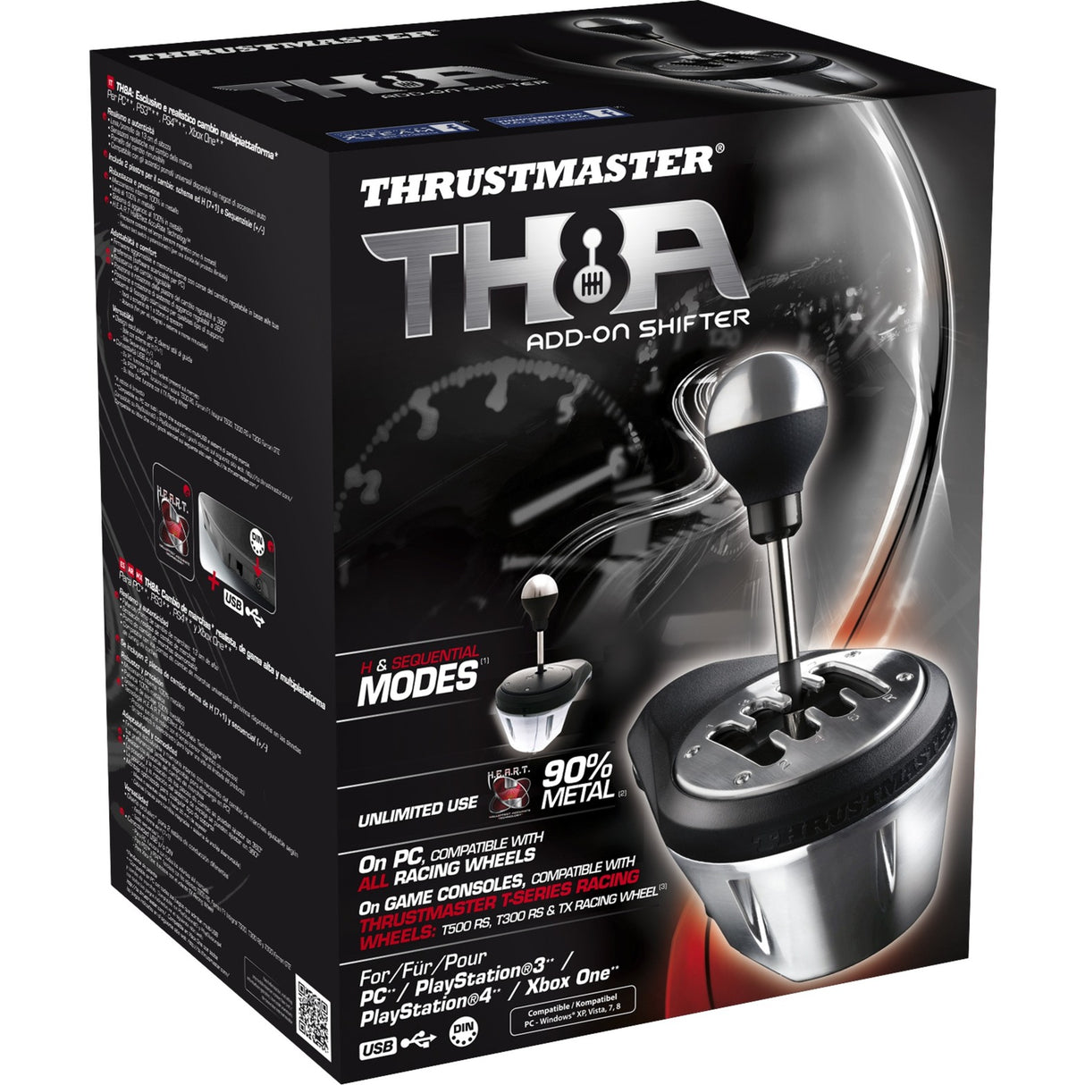 Thrustmaster TH8A Add-On Gaming Shifter (Noir Argent, PC, PS5, PS4, Xbox Series X|S, Xbox One)