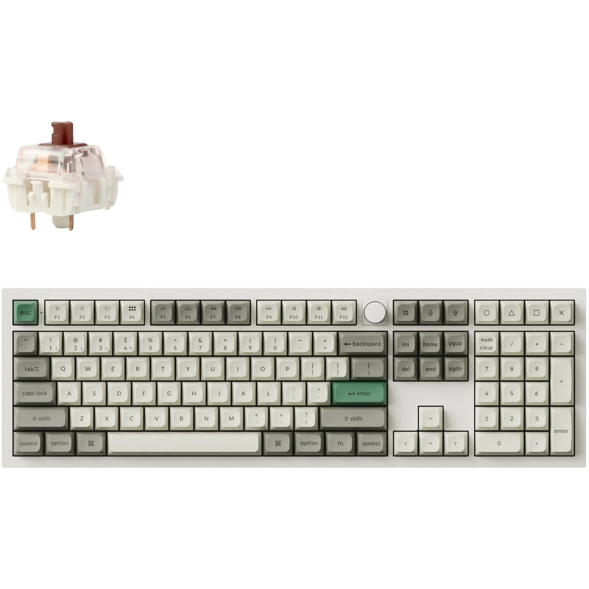 Clavier mécanique Keychron Q6 Max-P3 RGB (blanc, disposition US (QWERTY), Gateron Jupiter Brown, 100 %, LED RGB, PBT double-shot KSA, hot swap, bouton, 2,4 GHz | Bluetooth 5.1 | USB-C)