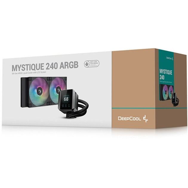 Refroidissement par eau Deepcool mystique 240 argb (noir, connecteur de ventilateur PWM à 4 broches)