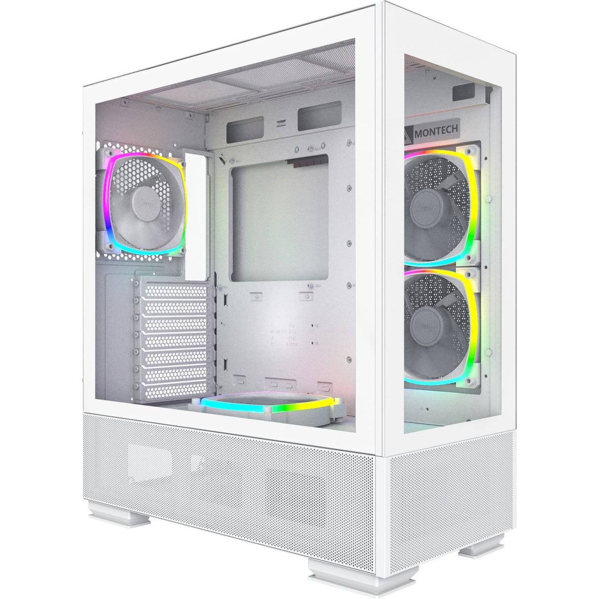Boîtier tour midi Montech sky two (blanc | 2x USB-A | 1x USB-C | fenêtre)