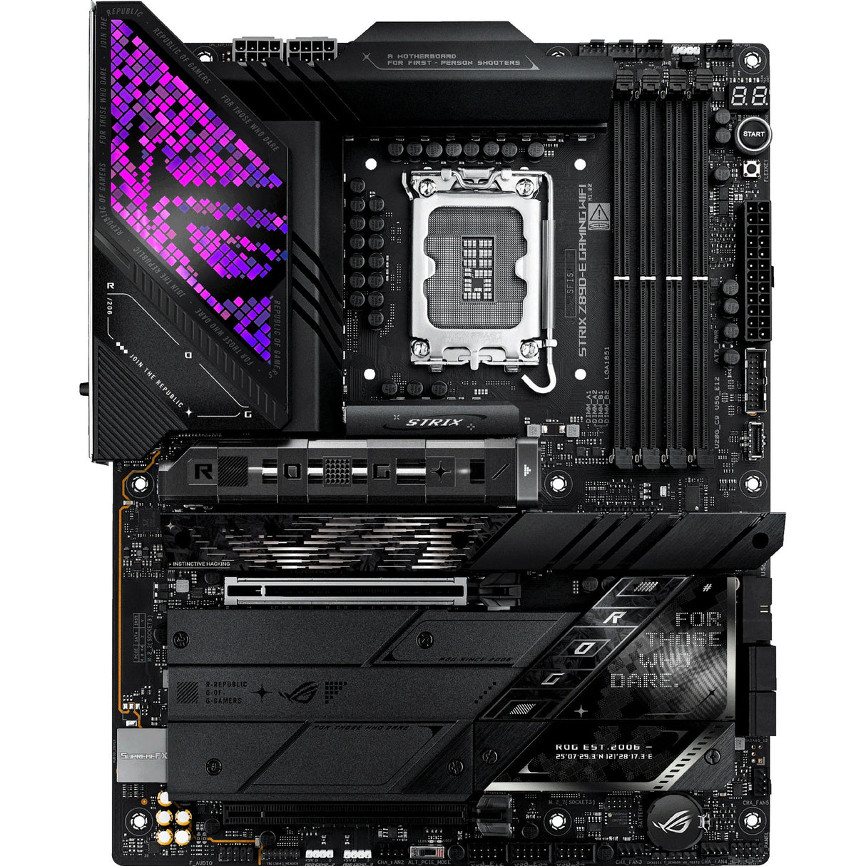 Carte mère Asus ROG Strix Z890-E Gaming WiFi Socket 1851 (noir, RAID, 5 Go-LAN, WiFi 7, BT, son, ATX)