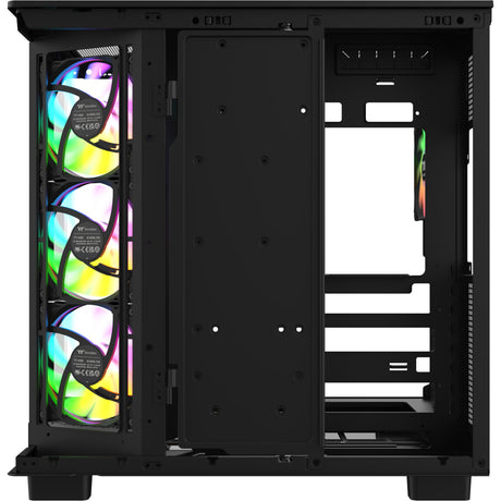 Boîtier tour MIDI Thermaltake View 380 XL WS ARGB (couleur bois noir | 2x USB-A | 1x USB-C | RVB | verre trempé)