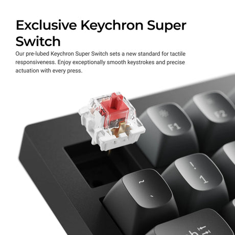Clavier mécanique personnalisé filaire Keychron v1w-d1 8k qmk (noir, disposition américaine (qwerty), super rouge, 75%, LED RVB, pbt double-shot, échange à chaud, 8k, bouton)