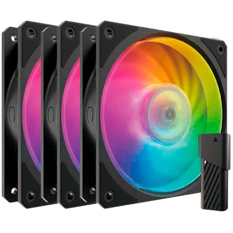 Cooler master mobius 120p argb 120x120x25 ventilateurs de boîtier (noir, 3 pièces, 120 x 120 x 25 mm, pwm)