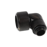 Alphacool eiszapfen Raccord à compression pour tube dur 16 mm, raccord G1 4 rotatif à 90° (noir, moleté, noir profond)