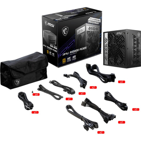 Alimentation modulaire Msi MPG A1000G PCIe5 1000 watts (noir, 1x 12V-2x6, 6x PCIe)