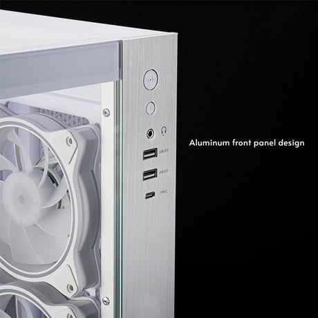 Boîtier Chieftec Visio Midi Tower (blanc | 2x USB-A | 1x USB-C | RVB | verre trempé)