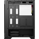 Boîtier tour midi en maille Xyz PC Gear Airone 300-X (noir | 1x USB-A | 1x USB-C | Verre trempé)