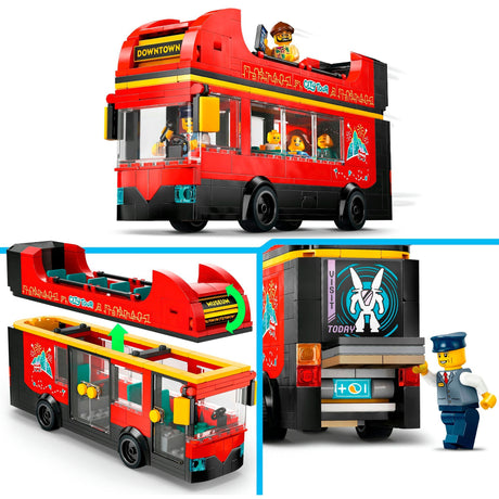 LEGO CITY 60407 TOURIST ROUGE DOUBLE COQUE