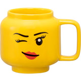 Chambre Copenhague chambre Copenhague LEGO Ceramic Tug Winking Girls Head, Clay